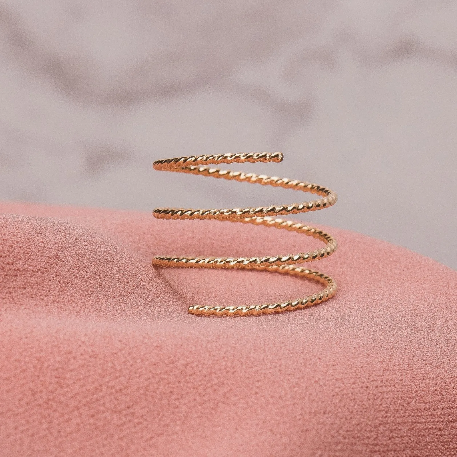 Twisted Double Spiral Ring