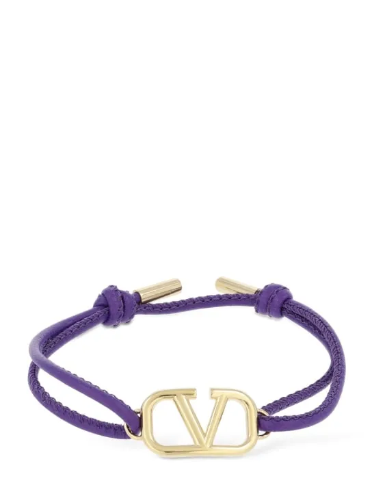 Valentino Garavani   V logo sliding leather bracelet 