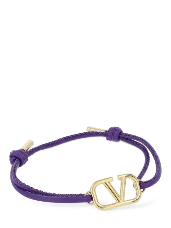 Valentino Garavani   V logo sliding leather bracelet 