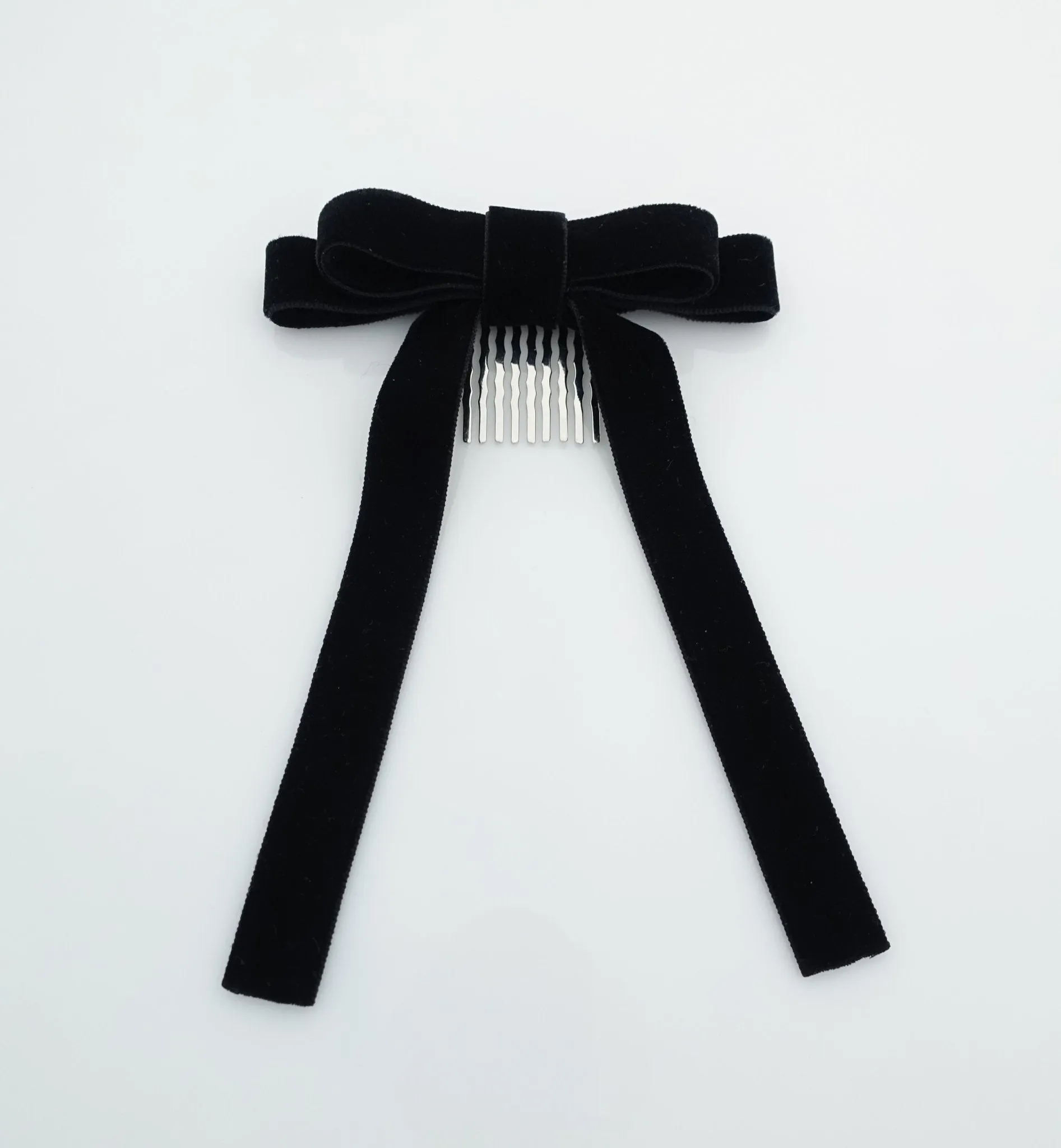 Velvet bow french barrette comb hair elastic stylish black velvet hair accessory for women