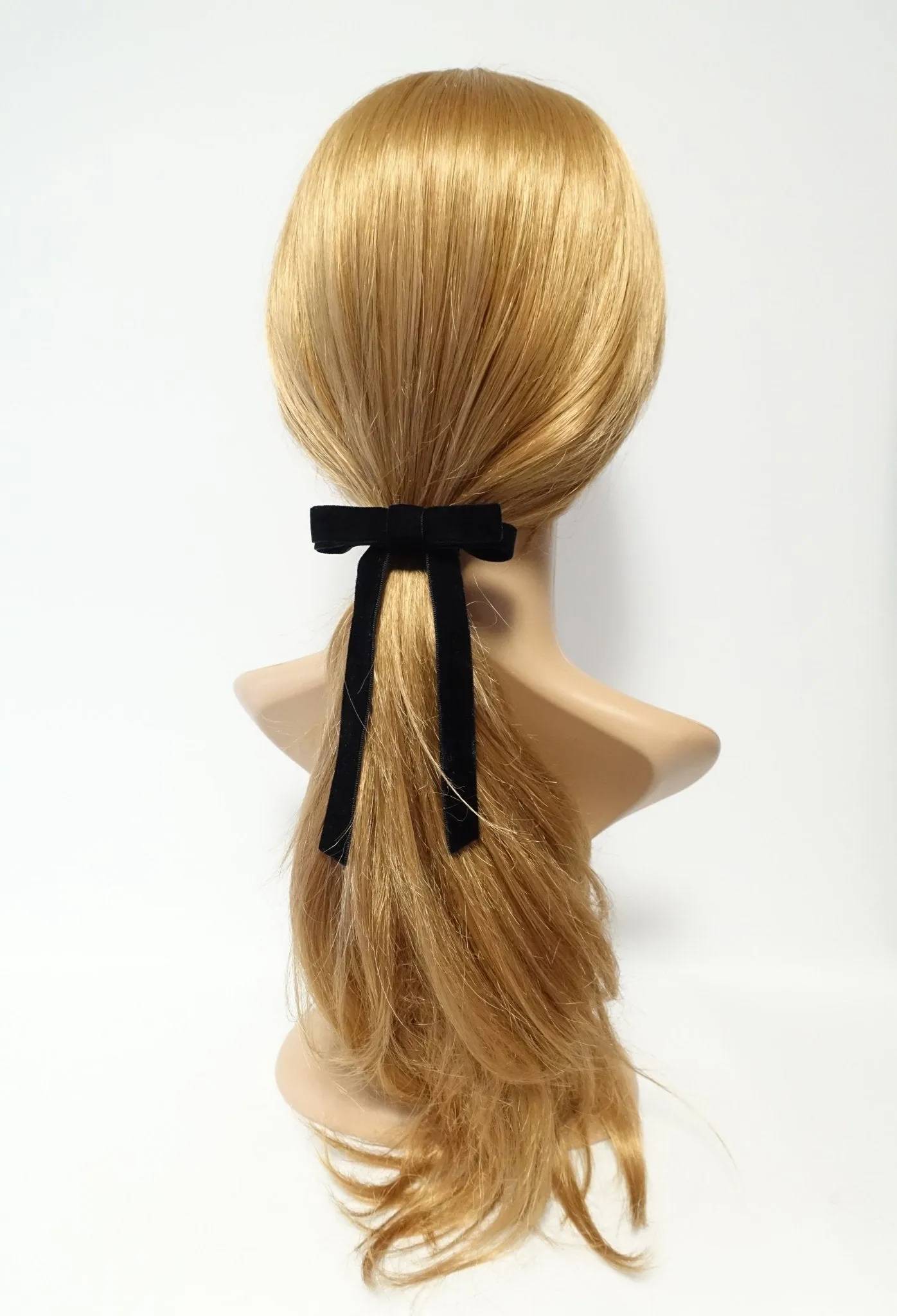 Velvet bow french barrette comb hair elastic stylish black velvet hair accessory for women