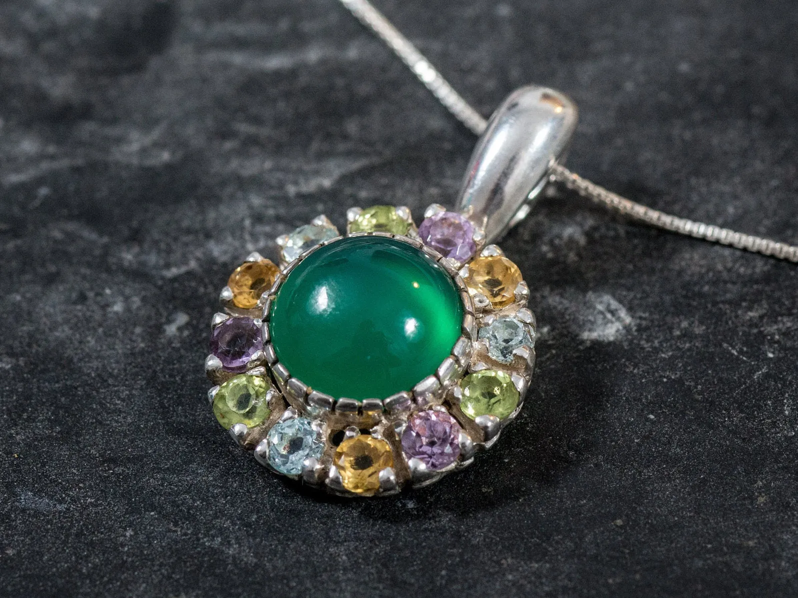 Victorian Emerald Pendant - Real Topaz Pendant - Mothers Birthstone Necklace