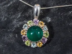 Victorian Emerald Pendant - Real Topaz Pendant - Mothers Birthstone Necklace