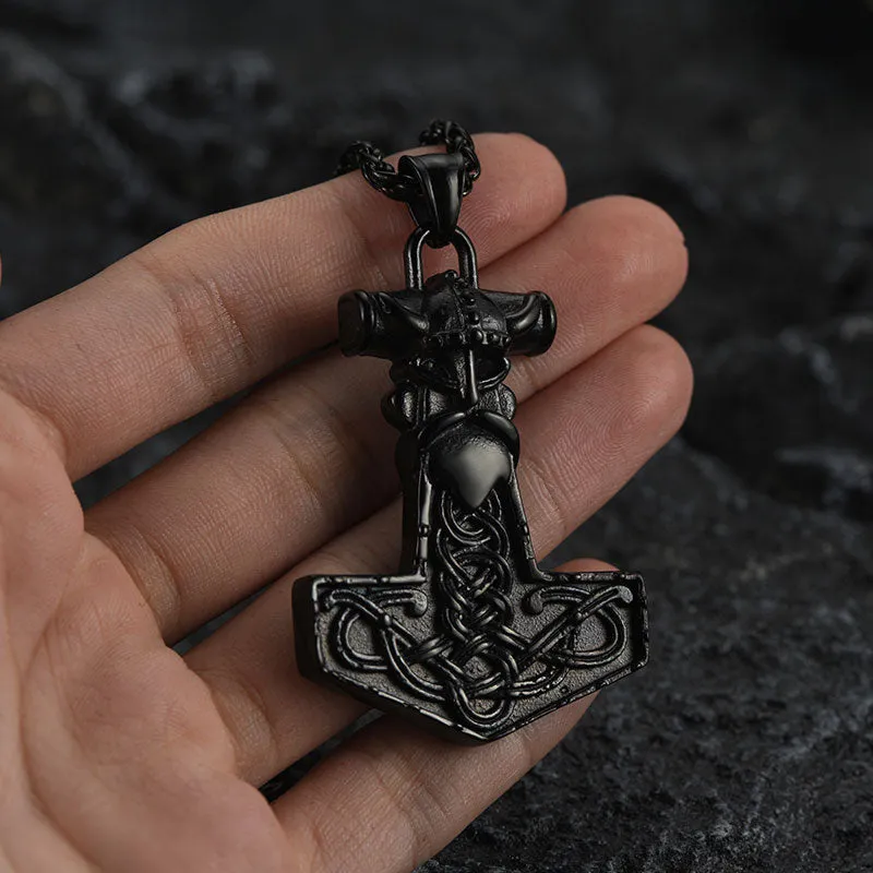 Viking Thor Hammer Necklace Odin Pendant For Men