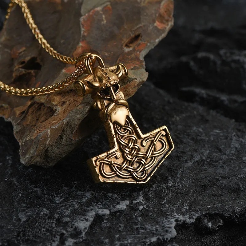 Viking Thor Hammer Necklace Odin Pendant For Men