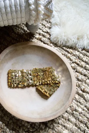 Vintage Gold Sequin Stretch Disco Belt