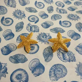 Vintage Gold starfish clip on earrings