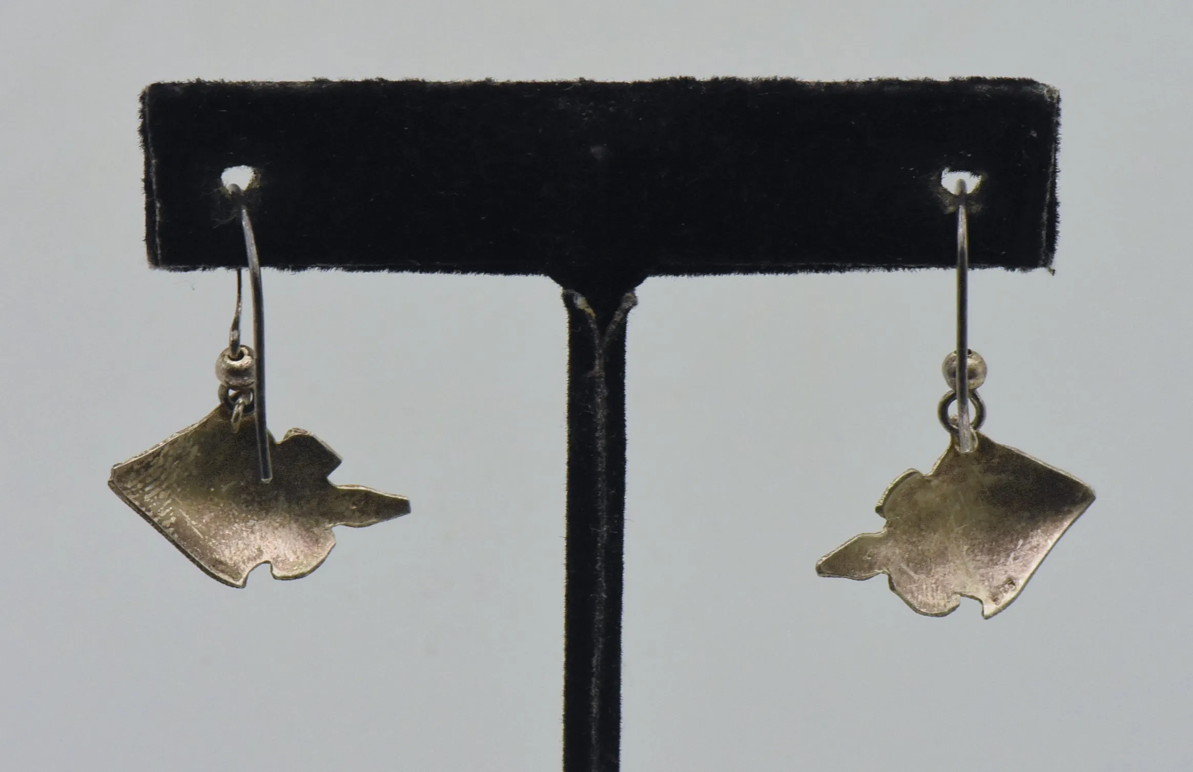 Vintage Sterling Silver Tropical Fish Enameled Dangle Earrings