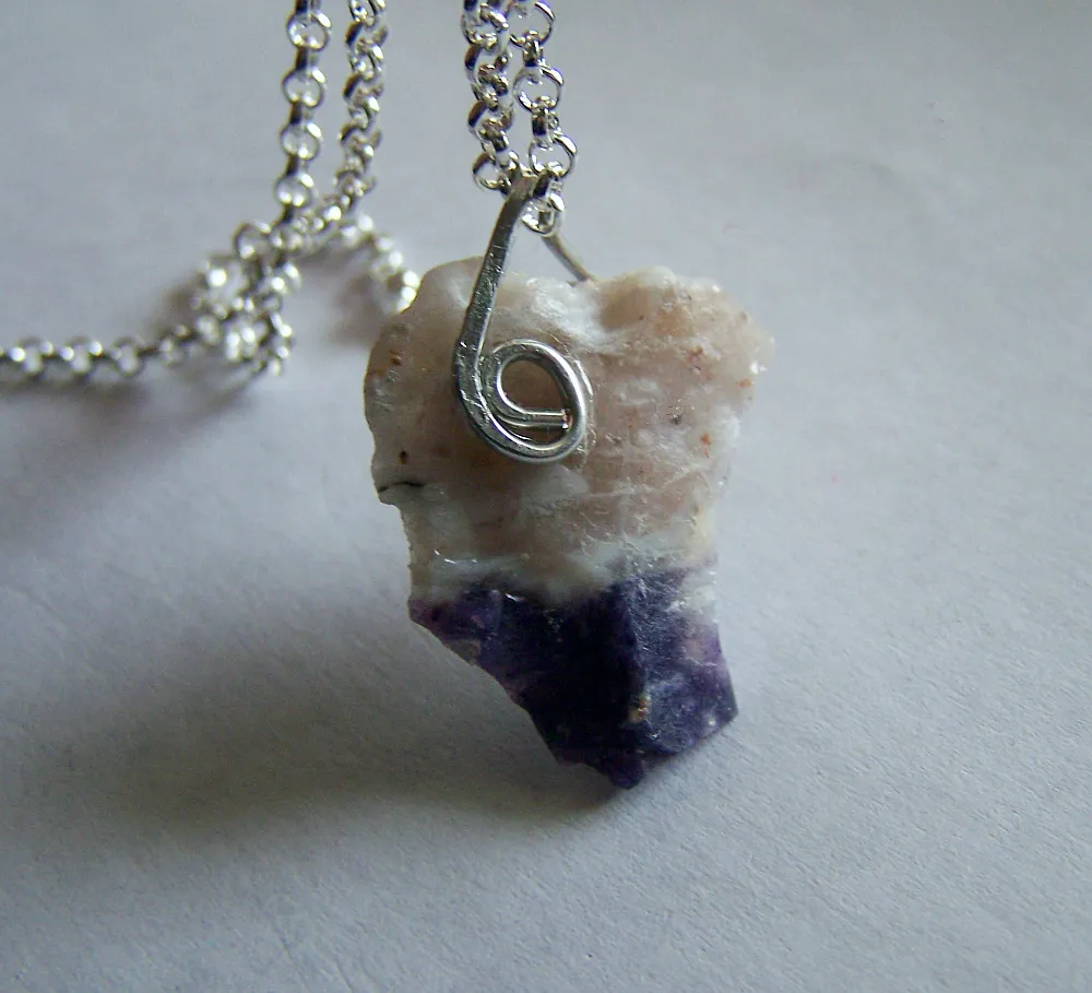 Violet Flame Opal Raw Gemstone Pendant