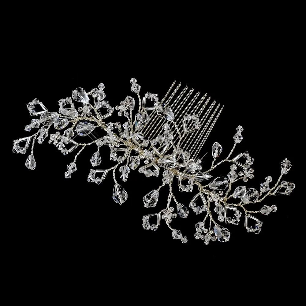 Whimsical Delicate Beautiful Swarovski Crystal Bridal Hair Comb