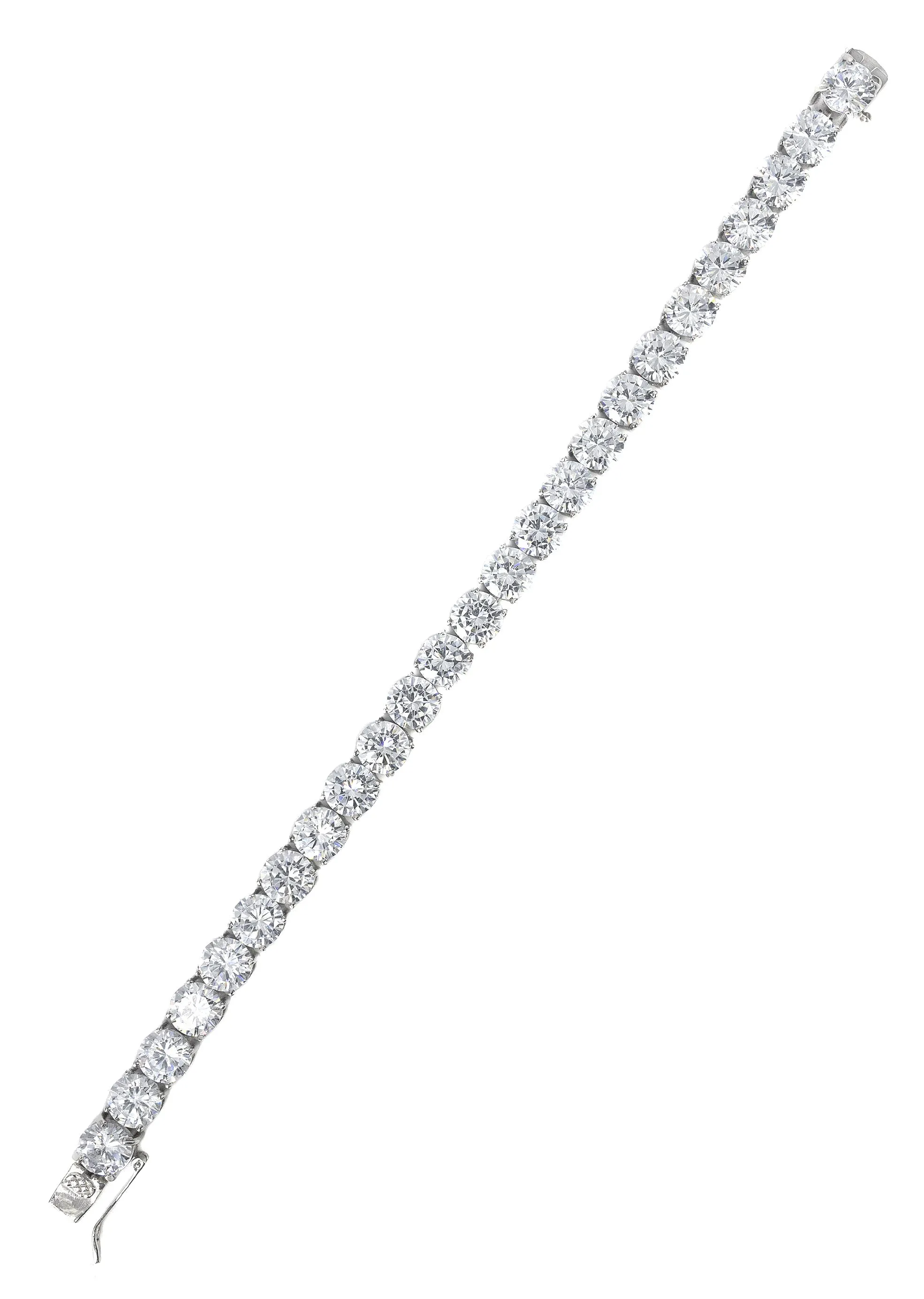 White Gold Plated Mens Tennis Bracelet