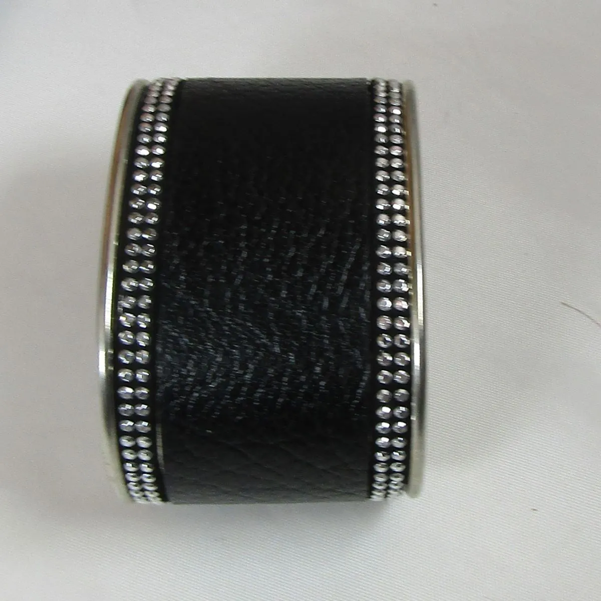 Wide Leather Cuff Bangle Bracelet