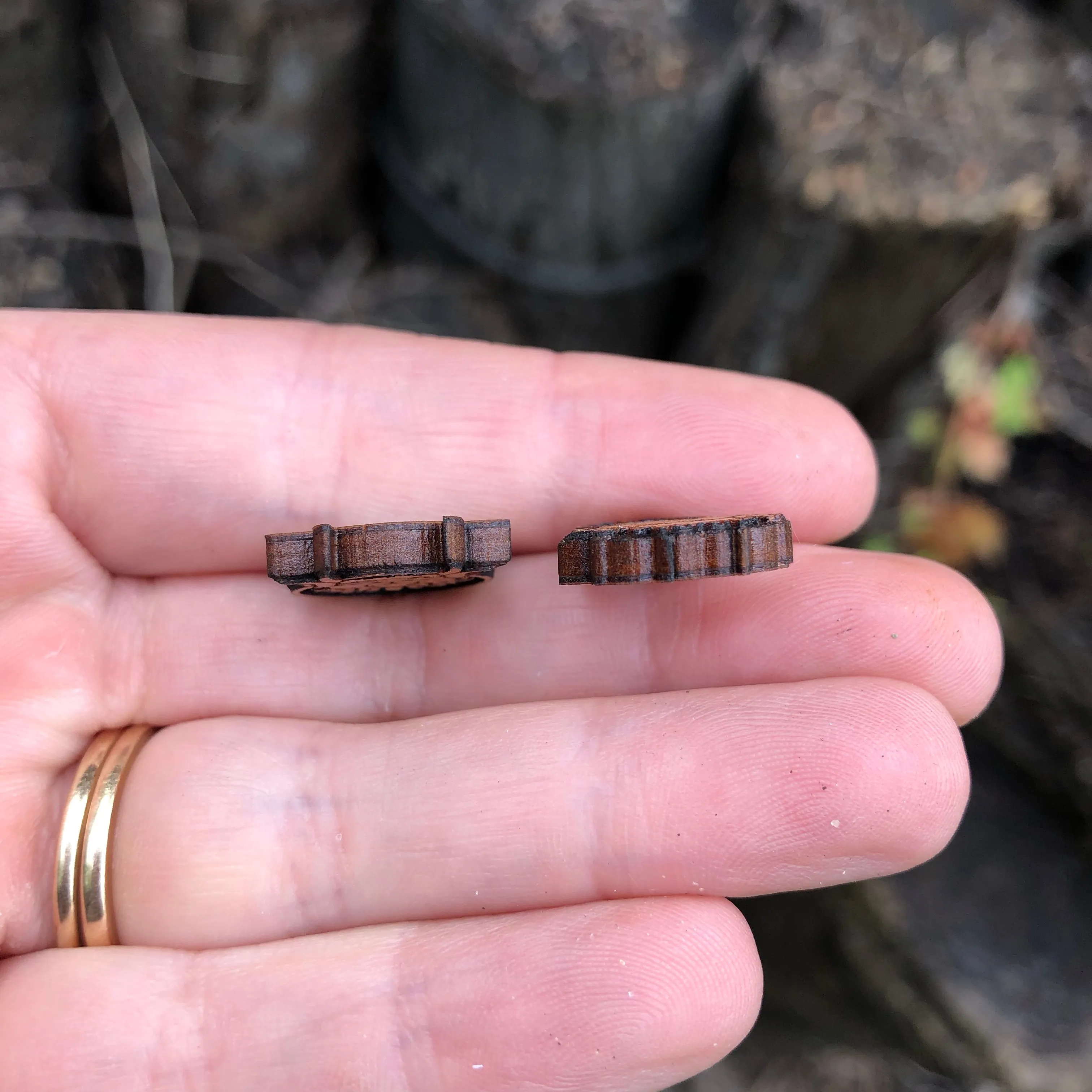 Wooden Labyrinth knockers Inspired Stud Earrings