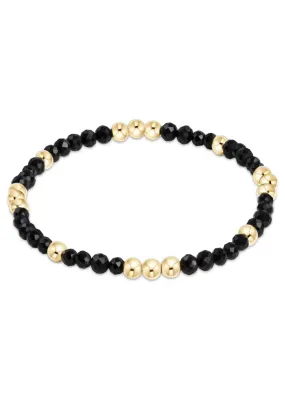 Worthy Pattern 3mm Bead Bracelet - Faceted Onyx