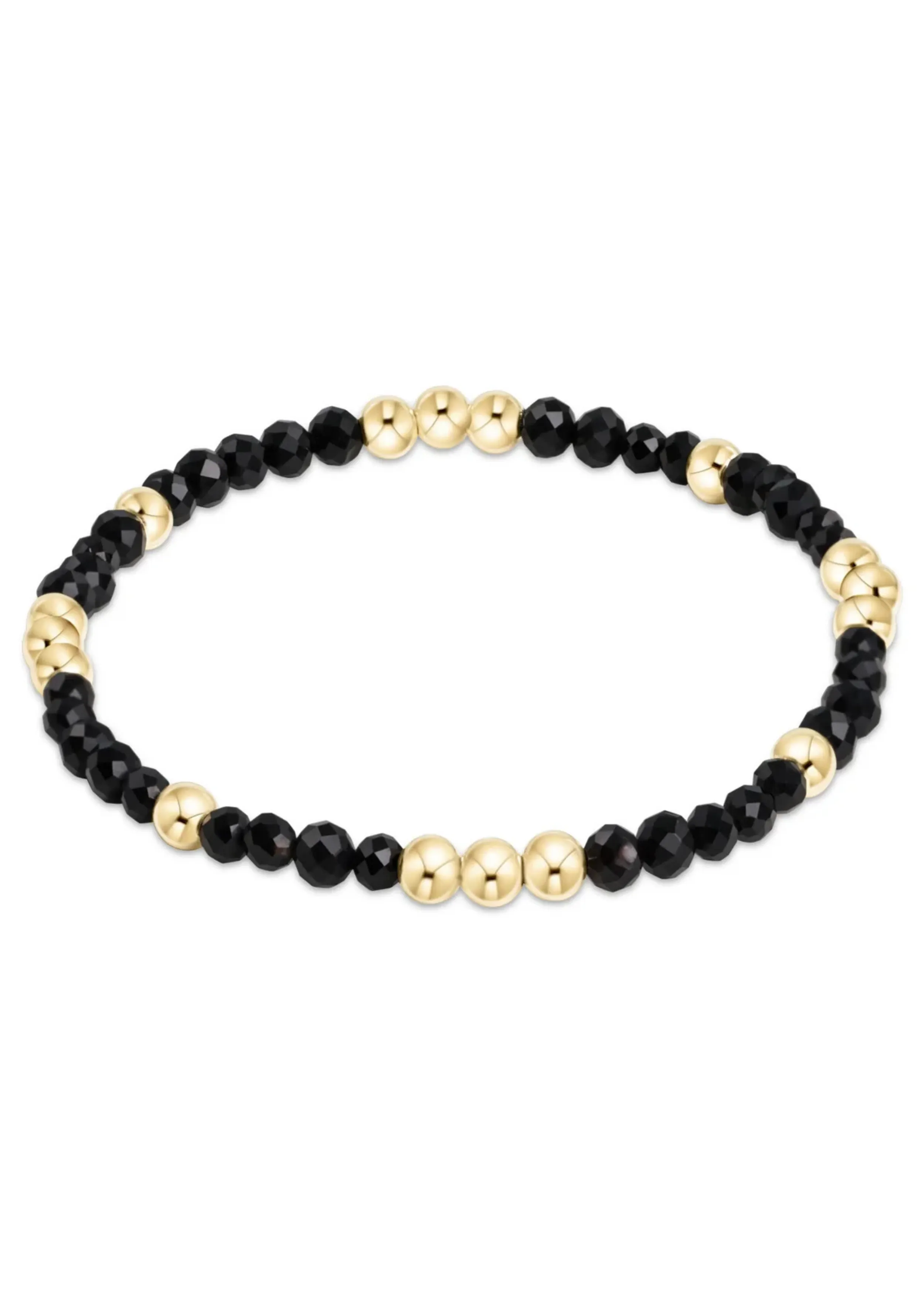 Worthy Pattern 3mm Bead Bracelet - Faceted Onyx