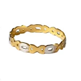 XOXO Band Sterling & Gold Toe Ring