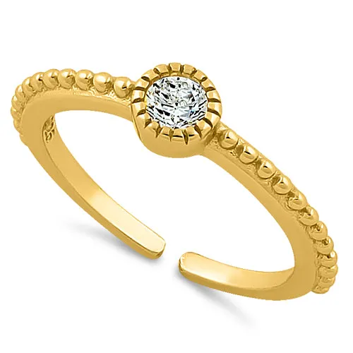 Yellow Gold Over .925 Sterling Silver CZ Toe Ring