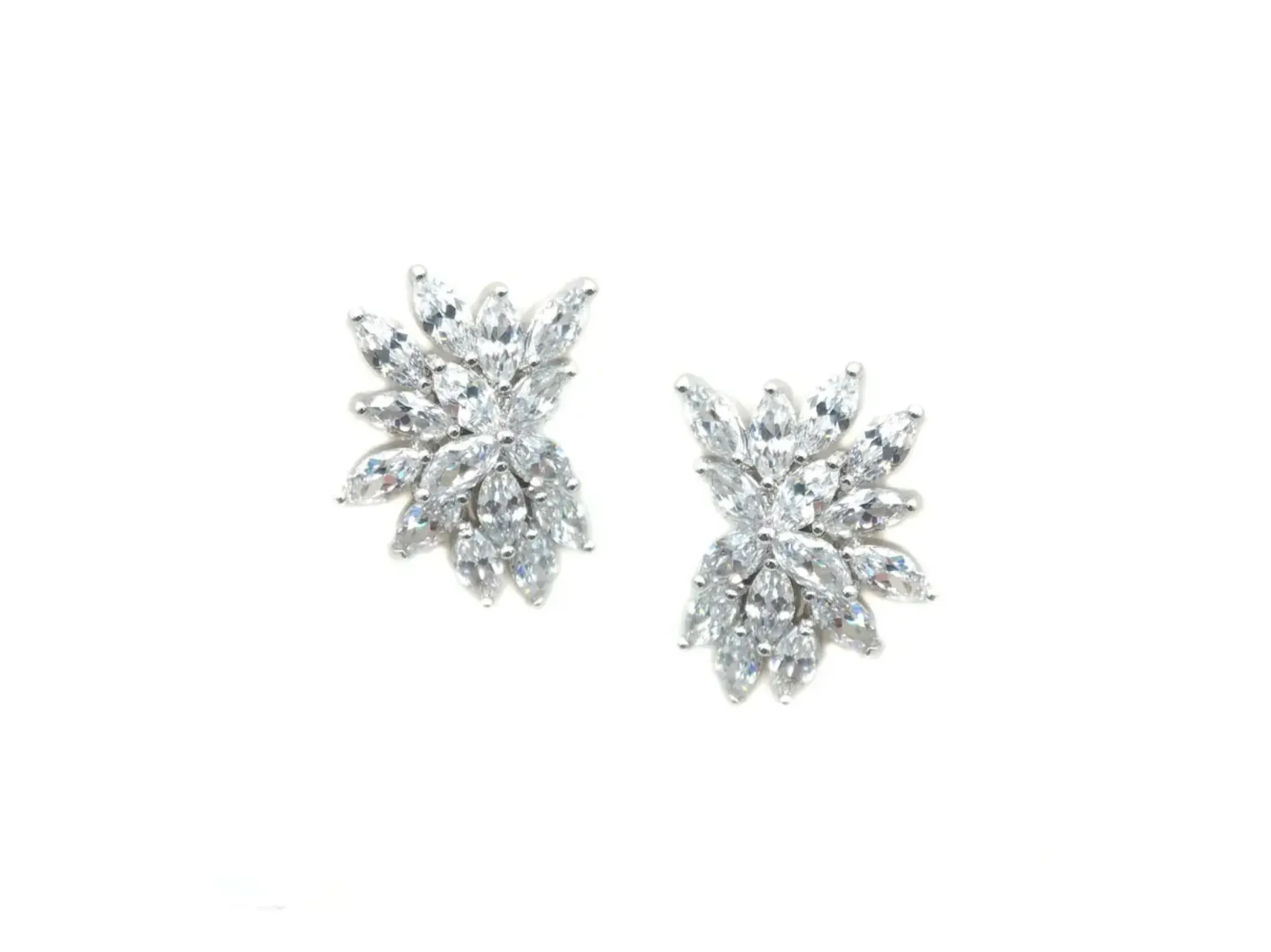 Zara - Crystal Cluster Bridal Stud Earrings