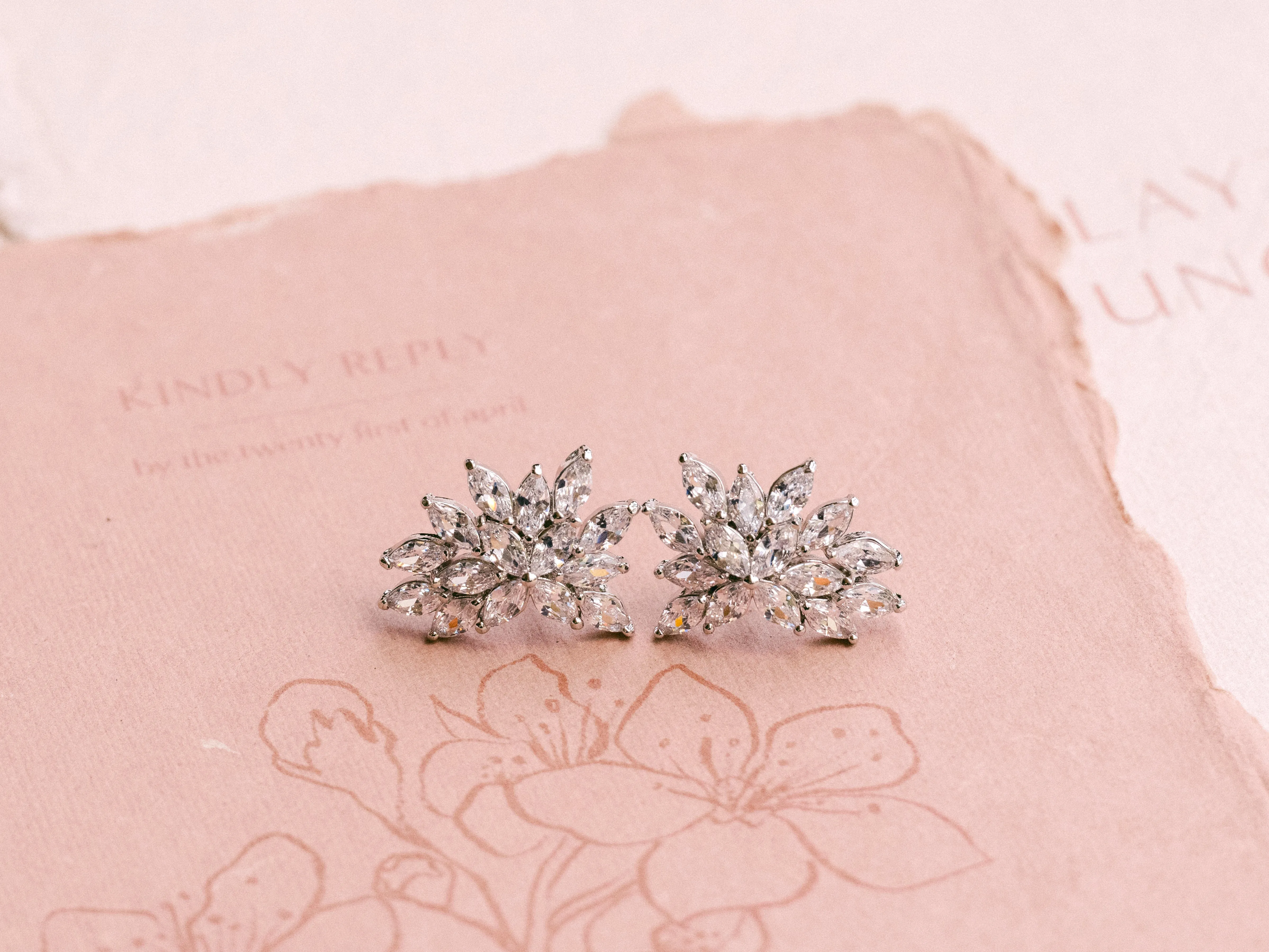 Zara - Crystal Cluster Bridal Stud Earrings