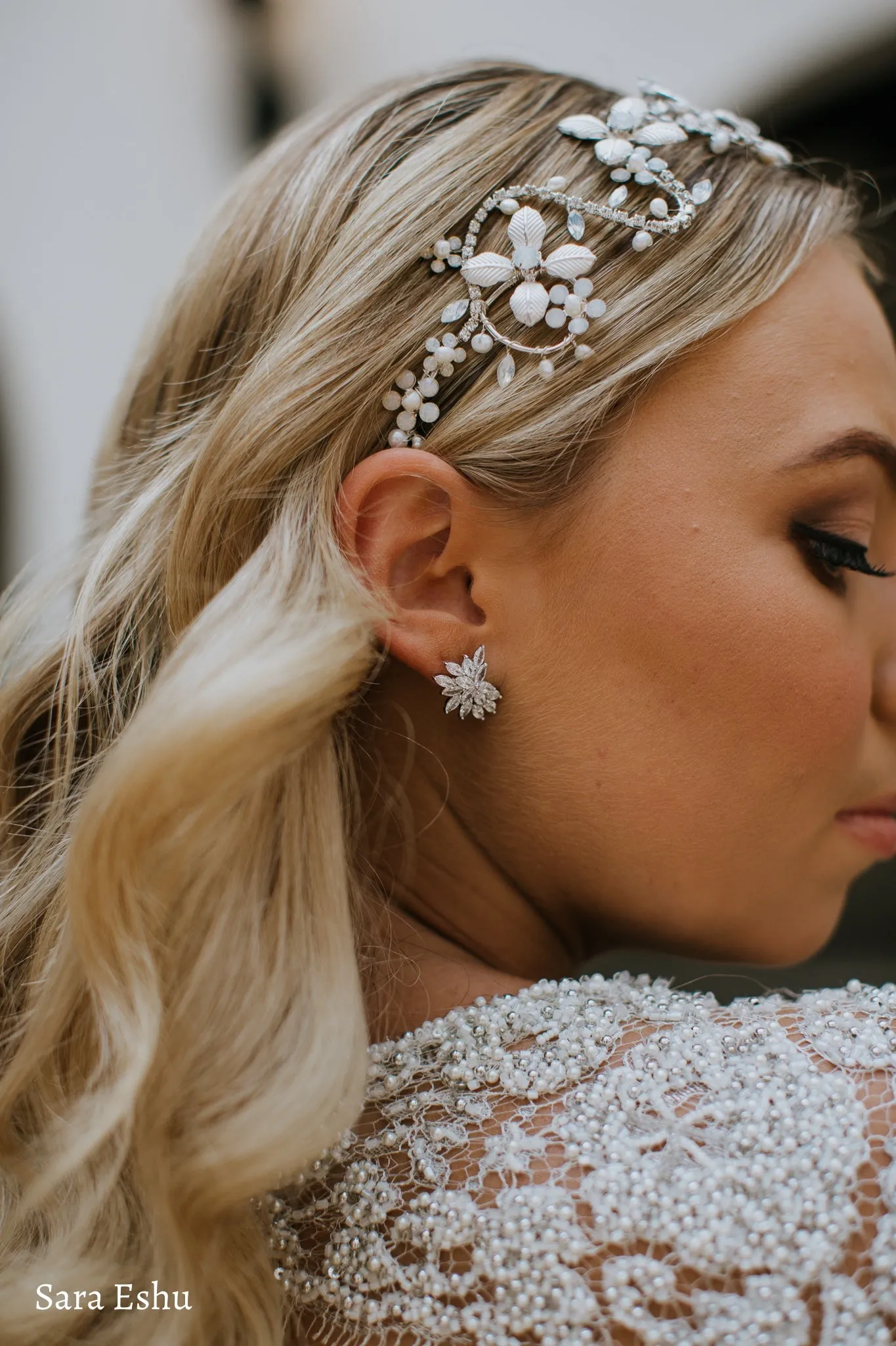 Zara - Crystal Cluster Bridal Stud Earrings