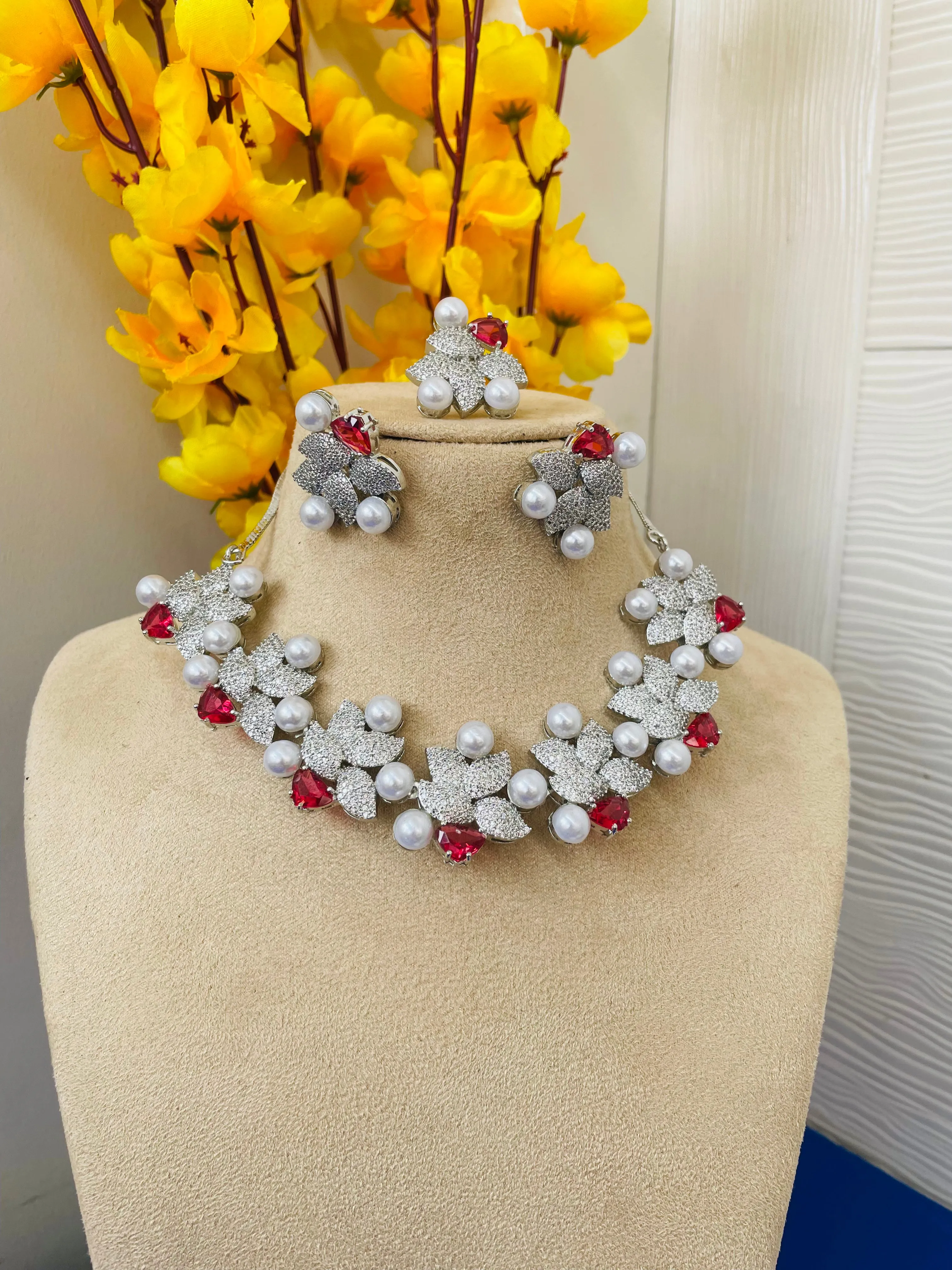 ZIRCONIA NECKLACE RUBY-Elegance106