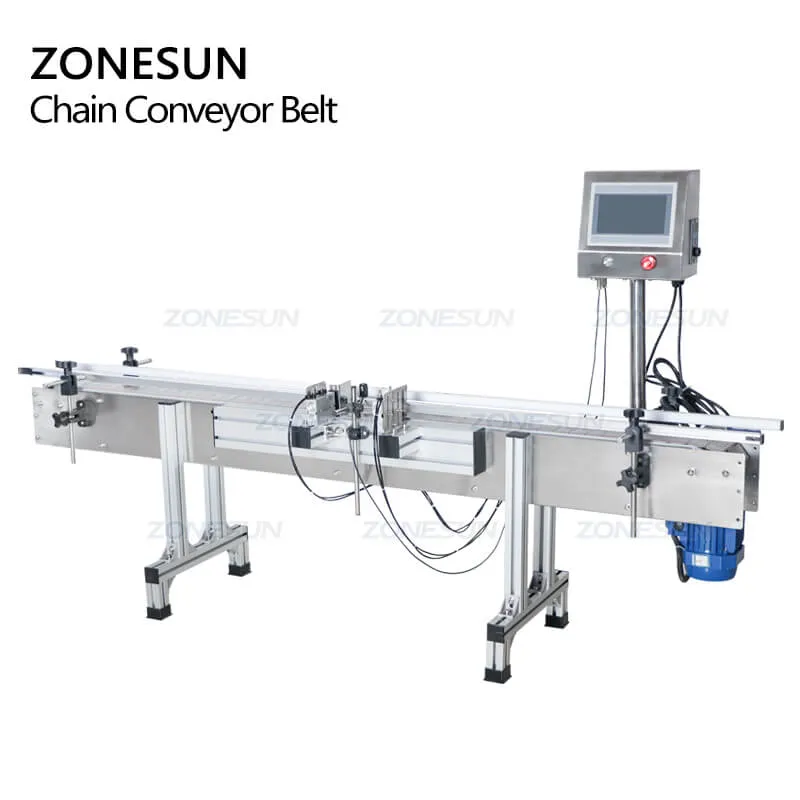 ZS-CB100P Automation Chain Flat Conveying Machine Conveyor Belt For Filling Machine Production System